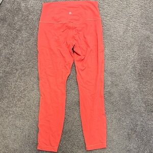 Lululemon Athletica Coral High-Waisted Leggings